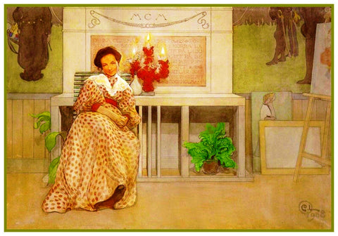 Karin St Lucia Day inspired  Swedish Carl Larsson  Counted Cross Stitch Pattern