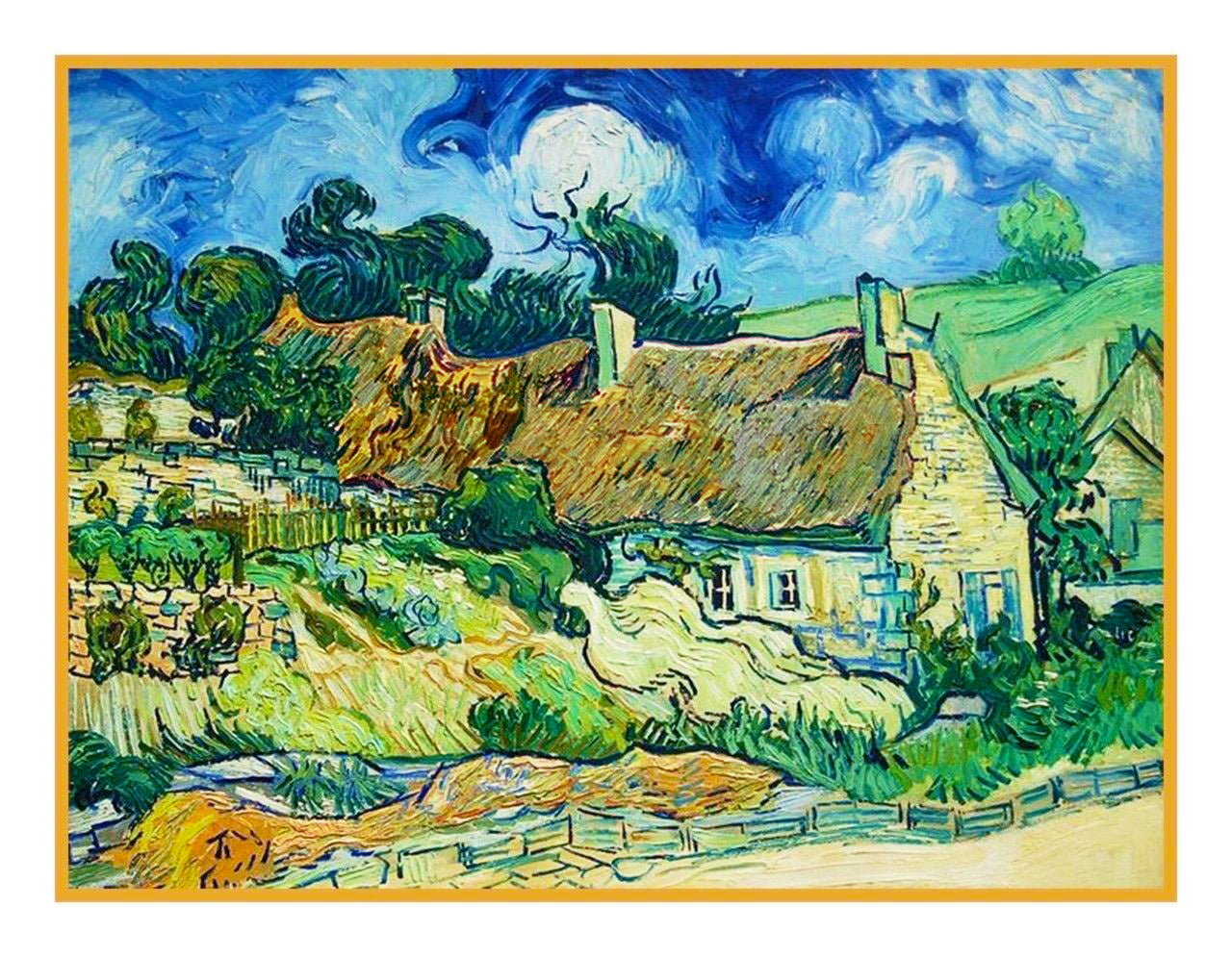 Thatched Cottages in Cordeville inspired by Impressionist Vincent