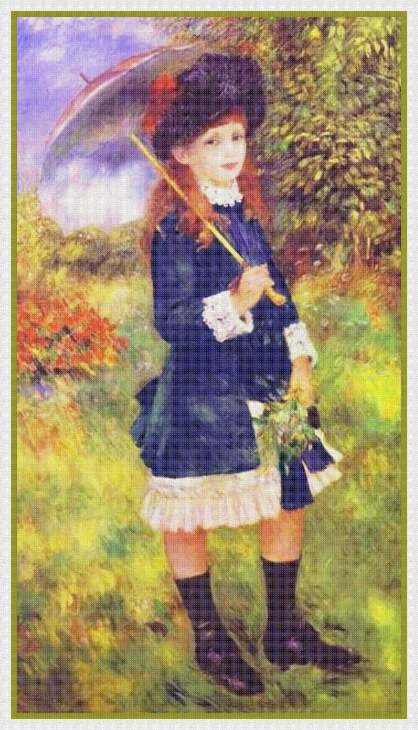 Girl With A Parasol PANEL inspired by Pierre Auguste Renoir's