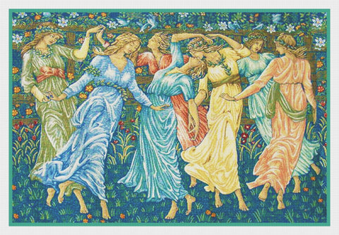 The Dancers Detail from the Ceremony by William Morris Counted Cross Stitch Pattern DIGITAL DOWNLOAD
