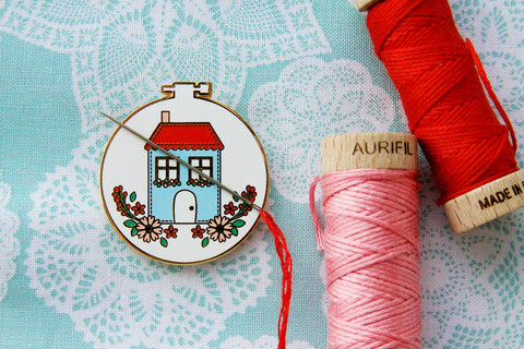 Sweet Home Embroidery Hoop Magnetic Needle by Flamingo Toes