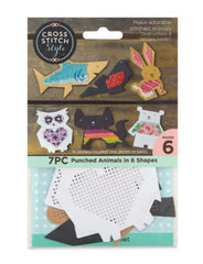 Cross Stitch Style Punched Animal Shapes - Pkg of 6