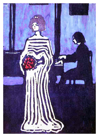The Young Singer by Artist Wassily Kandinsky Counted Cross Stitch Pattern