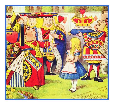 John Tenniel's The Queen With Alice in Wonderland Counted Cross Stitch Chart Pattern