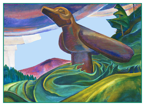 Emily Carr The Raven British Columbia Canada Landscape Counted Cross Stitch Pattern