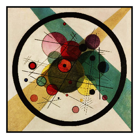 Circles in Circles by Artist Wassily Kandinsky Counted Cross Stitch Pattern