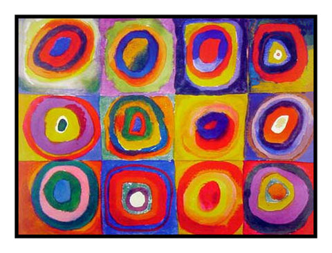 Concentric Circles by Artist Wassily Kandinsky Counted Cross Stitch Pattern