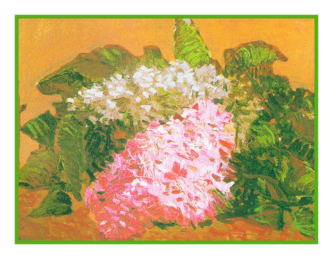Lilacs inspired by Impressionist Vincent Van Gogh's Painting Counted Cross Stitch Pattern
