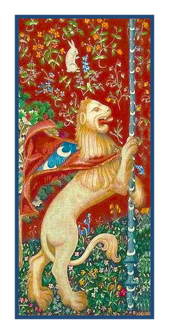 Lion Detail from the Lady and The Unicorn Tapestries Counted Cross Stitch Pattern