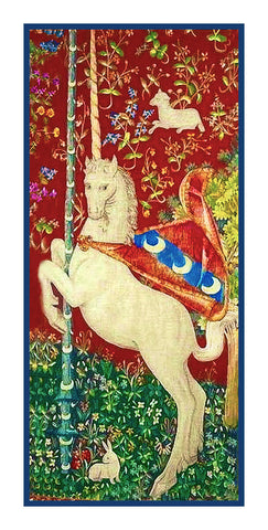 Unicorn Detail from the Lady and The Unicorn Tapestries Counted Cross Stitch Pattern