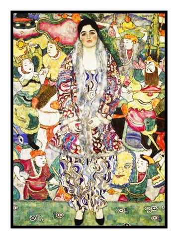 Symbolist Klimt Portrait Friderike Counted Cross Stitch Pattern