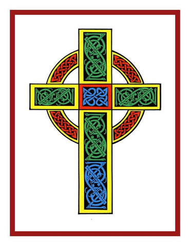Celtic Knot Cross Irish Art Counted Cross Stitch Chart Pattern