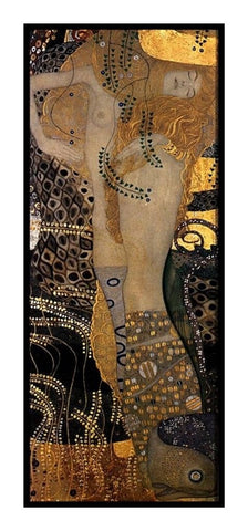 Symbolist Gustav Klimt Water Serpents Counted Cross Stitch Chart Pattern