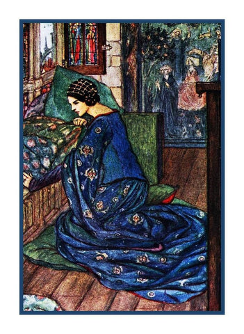 Pre Raphaelite Florence Harrison Dream Fair Maiden Counted Cross Stitch Pattern