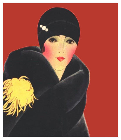 Art Deco Flapper Yellow Flower Helen Dryden Counted Cross Stitch Pattern
