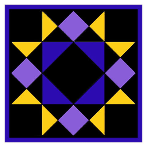 Amish Squares and Star Inspired Amish Quilt Counted Cross Stitch Pattern