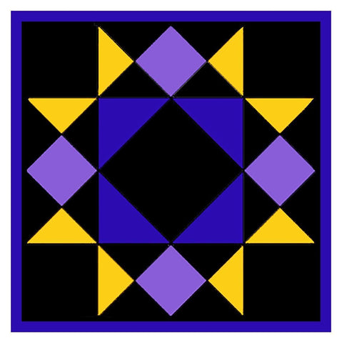 Amish Squares and Star Inspired Amish Quilt Counted Cross Stitch Pattern