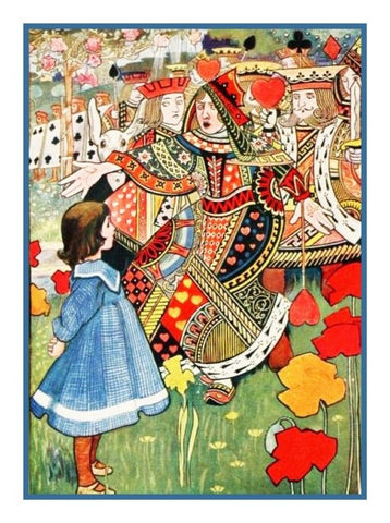 John Tenniel King Queen Alice in Wonderland Counted Cross Stitch Chart Pattern
