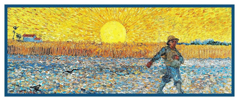 Wheat Sower at Sunset by Vincent Van Gogh Counted Cross Stitch Pattern