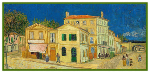 The Yellow House Street Scene by Vincent Van Gogh Counted Cross Stitch Pattern