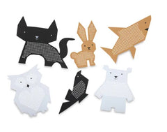Cross Stitch Style Punched Animal Shapes - Pkg of 6