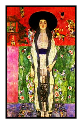 Symbolist Gustav Klimt Portrait of Adele # 1 Counted Cross Stitch Pattern