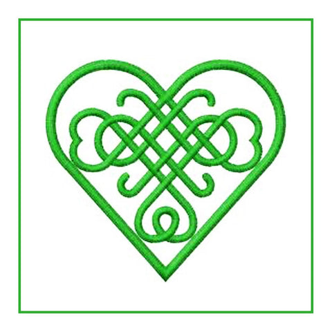 Celtic Knot Heart in Green Counted Cross Stitch Pattern DIGITAL DOWNLOAD