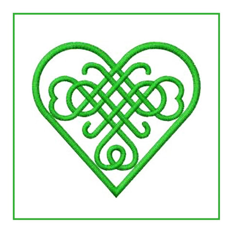 Celtic Knot Heart in Green Counted Cross Stitch Pattern DIGITAL DOWNLOAD