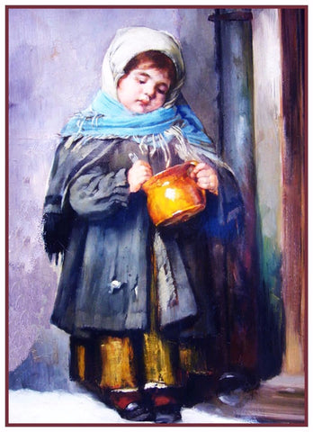 Madchen A Little Girl in Winter by Marianne Stokes Counted Cross Stitch Pattern