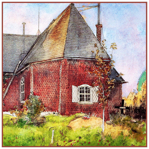 Sundborn Church inspired by Swedish Carl Larsson  Counted Cross Stitch Pattern