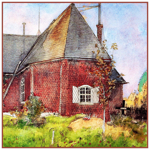 Sundborn Church inspired by Swedish Carl Larsson  Counted Cross Stitch Pattern
