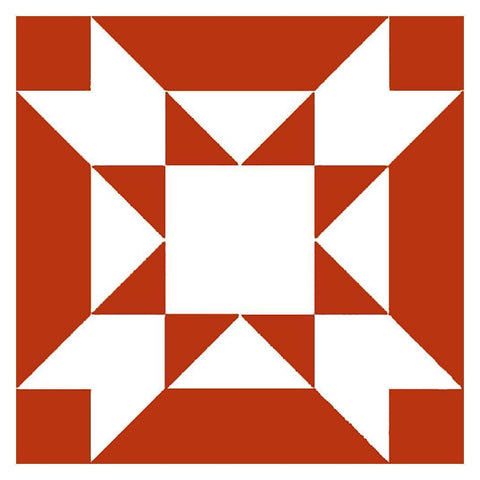 Red and White Amish Star Inspired Amish Quilt Counted Cross Stitch Pattern