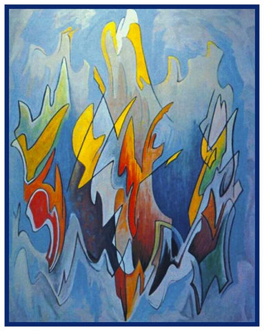 Abstraction Modern Art by  Canadian Lawren Harris Counted Cross Stitch Pattern DIGITAL DOWNLOAD
