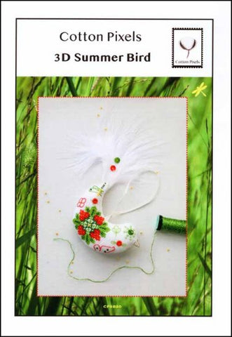 3D Summer Bird by Cotton Pixels Counted Cross Stitch Pattern