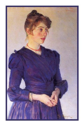 Scandinavian Artist Peder Severin KrÃ¸yers portrait of His Wife Marie Counted Cross Stitch Pattern
