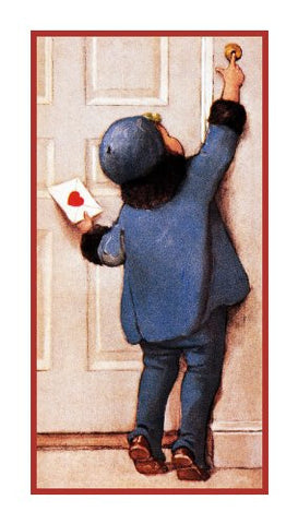 Young Boy Delivering Valentine By Jessie Willcox Smith Counted Cross Stitch Pattern