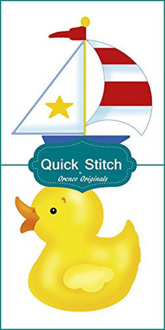 Quick Stitch Child Baby Sail Boat Rubber Ducky 2 Counted Cross Stitch Patterns