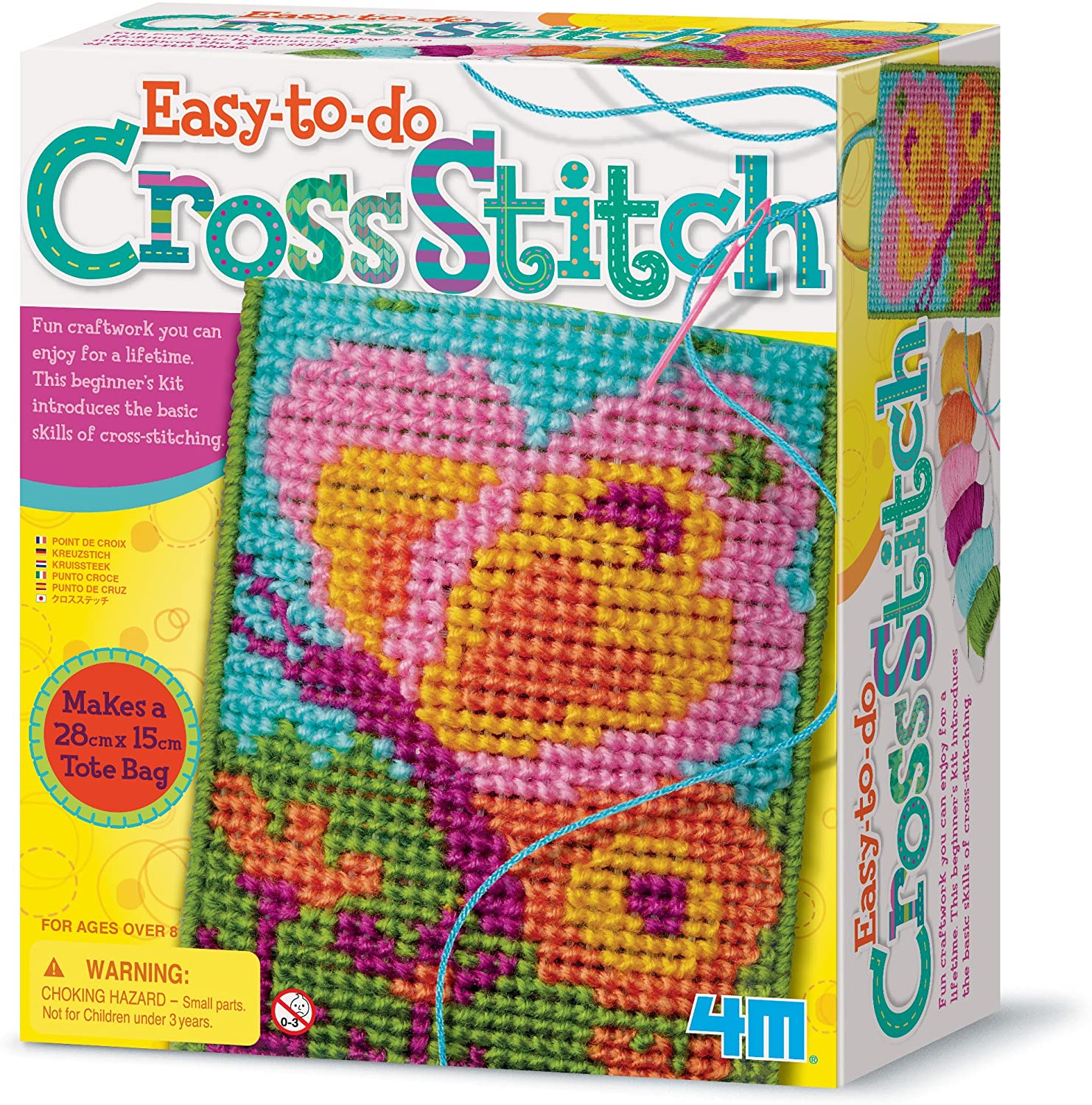 4M Butterfly Cross Stitch Kit -Kids Art and Craft Activity