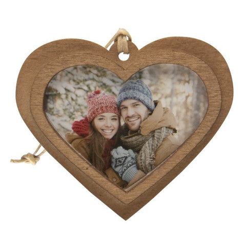 WOOD HEART FRAME COUNTED CROSS STITCH FRAME ORNAMENT