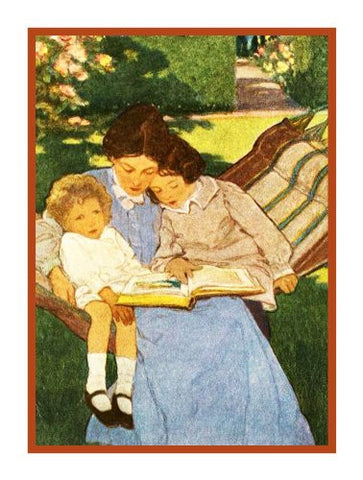 Reading Fairytales with Mother By Jessie Willcox Smith Counted Cross Stitch Pattern