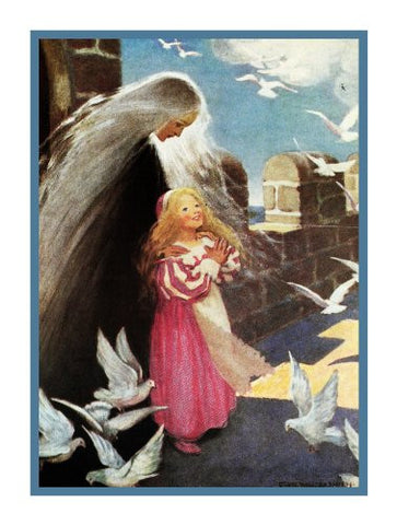 Irene with Her Grandmother from the Princess and The Goblin By Jessie Willcox Smith Counted Cross Stitch Pattern