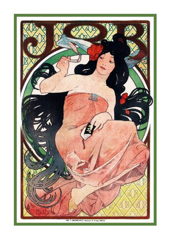 Job Advertising by Alphonse Mucha Counted Cross Stitch Pattern