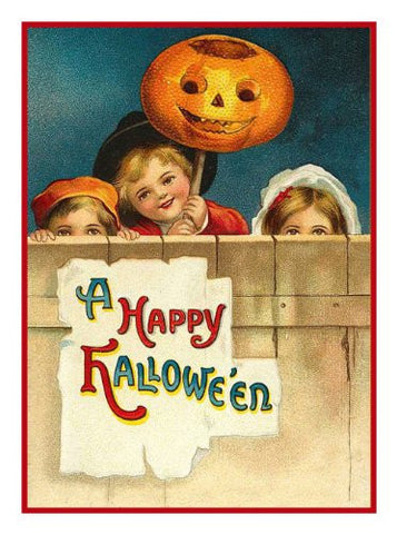 Victorian Halloween Pumpkin Children Happy Halloween! Counted Cross Stitch Pattern