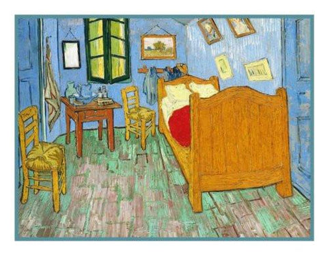The Bedroom inspired by Impressionist Vincent Van Gogh's Painting Counted Cross Stitch Pattern DIGITAL DOWNLOAD