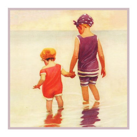 Getting Your Feet Wet At The Beach By Jessie Willcox Smith Counted Cross Stitch Pattern