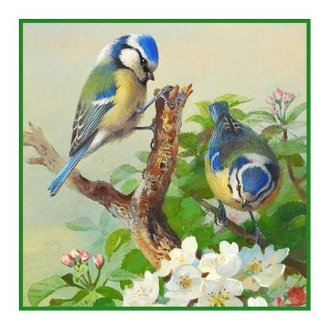 Bluetits and Blossoms By Naturalist Archibald Thorburn's Counted Cross Stitch Pattern DIGITAL DOWNLOAD
