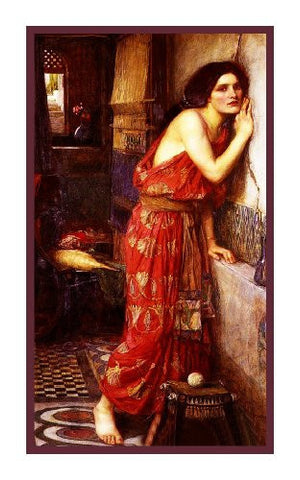 Thisbe a Star Crossed Lover inspired by John William Waterhouse Counted Cross Stitch Pattern