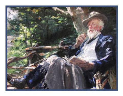 Scandinavian Artist Peder Severin KrÃ¸yers portrait of Holger Drachman Counted Cross Stitch Pattern