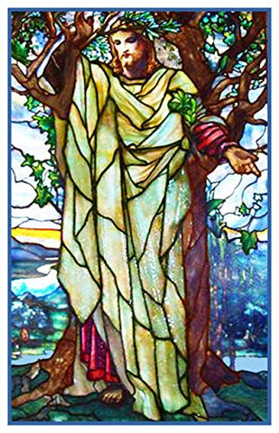 Sermon On The Mount Inspired by Louis Comfort Tiffany  Counted Cross Stitch Pattern DIGITAL DOWNLOAD