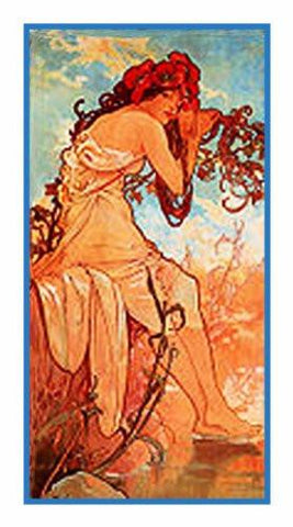 The Seasons Summer by Alphonse Mucha Counted Cross Stitch Pattern DIGITAL DOWNLOAD